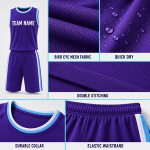 Custom Quick Dry Moisture-Wicking Basketball Jersey Shorts Set Heat-Transfer Printed Personalized Logo Name Number Elastic Waist - Product Image 4