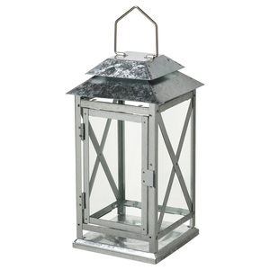 Classic Galvanized Metal <b>Candle</b> <b>Lantern</b> Farmhouse Style Indoor Outdoor Decorative <b>Lantern</b> Home Decoration <b>Lantern</b> - Product Image 5