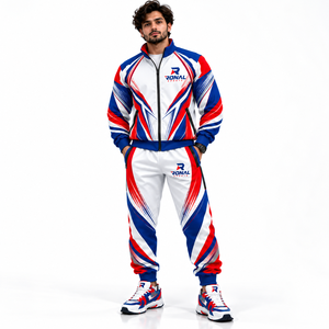 Veste et pantalon de survêtement coupe-vent réfléchissants imperméables en nylon et polyester avec logo personnalisé pour homme, avec fermeture éclair et capuche - Product Image 3