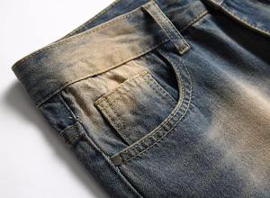 Pantalones vaqueros rasgados para hombre con cremallera, estilo cargo, hip-hop, populares, con logo, joggers, conjunto de mezclilla negra, con soporte de pago OA - Product Image 6