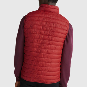 Custom Logo <b>Men's</b> Winter Golf Puffer Vest Windproof Red Sleeveless Down <b>Jacket</b> Zipper Pocket <b>Warm</b> Outdoor Sports Vest - Product Image 4