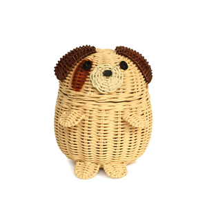 Cesta de Almacenamiento Tejida a Mano para Perros y Cachorros, con Tapa, para el Hogar, Hotel, Guardería, Sala de Juegos para Niños, Decoración de Habitaciones - Product Image 1