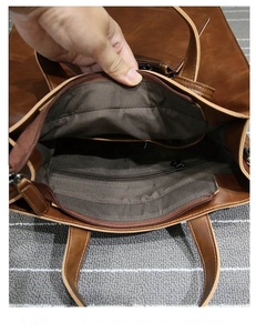 Sac à main en cuir véritable, grand format, fermeture à boucle durable, style vintage, usage professionnel, toutes saisons - Product Image 3
