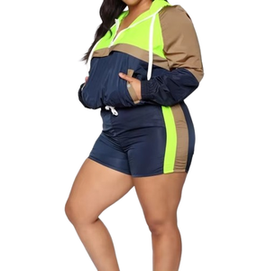 Ensemble short coupe-vent uni pour femme, style streetwear, séchage rapide, respirant, léger, survêtement deux pièces pour sports de plein air - Product Image 3