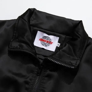 Blouson aviateur classique personnalisé pour hommes, couleur unie, mode automnale avec col montant, fermeture à glissière complète en coton, OEM - Product Image 4
