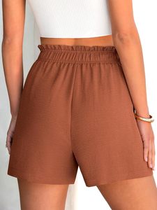 Women's Spandex/Polyester Floral Lounge Shorts High <b>Waist</b> <b>Elastic</b> Drawstring Casual Summer Beach Soft Breathable Knit Athletic - Product Image 5