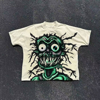T-shirt pour homme 100% coton de haute qualité, coupe ample vintage, style streetwear, délavé à l'acide, imprimé DTG, motif graphique, ensemble