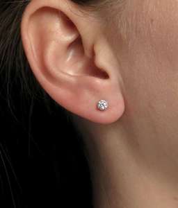 Boucles d'oreilles solitaires rondes à quatre griffes en or 14K 18K avec diamants de laboratoire 1ct 2ct 3ct pour hommes et femmes, vente en gros - Product Image 1