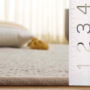 Tapis rectangulaire en coton biologique tissé plat scandinave, beige, avec dos antidérapant en caoutchouc, pour salon - Product Image 3