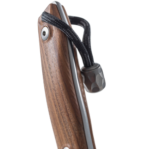 Cuchillos de Caza con Mango de Madera Marrón Oscuro, Hoja Fija Plateada, Funda de Cuero Marrón y Cordón Negro para Acampar al Aire Libre - Product Image 4