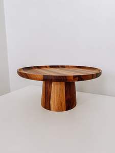 Support à gâteau en bois artisanal de luxe avec base épaisse et solide pour les réceptions, les buffets de desserts et la présentation en restauration - Product Image 2