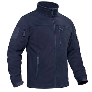 Chaqueta de lana para hombre, suave, cálida, resistente al viento, con cremallera completa, múltiples bolsillos con cremallera, para senderismo, trabajo al aire libre, cortavientos - Product Image 3