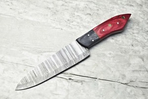 Juego de cuchillos de cocina clásicos de acero damasco, tipo básico, de alta gama, con mango de madera, los más vendidos. - Product Image 4
