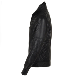 Chaqueta de Cuero con Revestimiento Clásico para Hombre, Diseño Moderno, con Cuello Alto y Logotipo Frontal - Product Image 3