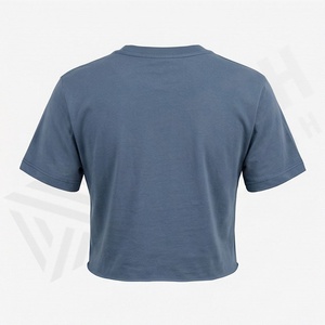 เสื้อยืดครอปพิมพ์ลายคอกลมแขนสั้นทรงเข้ารูปผ้าฝ้ายสำหรับผู้หญิงสีสันตามสั่งแฟชั่นฤดูร้อน - Product Image 2