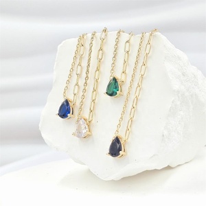 Collier en laiton tendance de style classique en forme de cœur, plaqué rhodium 4 couches, qualité or, ensemble de bijoux fins, cadeau pour les fêtes des femmes - Product Image 6