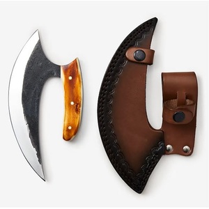 Cuchillo Ulu Forjado a Mano – Cuchillo Curvo Personalizado para Cortar Carne con Mango de Hueso |   Cuchillo de Carnicero para Desollar, Venta al por Mayor en EE. UU. - Product Image 1