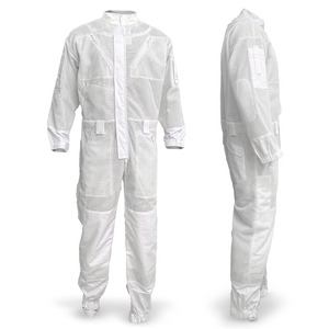 Combinaison d'apiculture blanche personnalisée, ventilée, intégrale, en coton et maille, avec voile amovible, vêtement de travail pour apiculteur OEM - Product Image 1