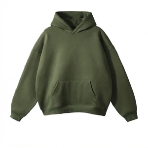 เสื้อฮู้ดผู้ชายสีเบจ ทรงปกติ ผ้าฝ้ายฟลีซ 100% มีกระเป๋าหน้า สไตล์วินเทอร์ แนวอาร์แวน์ทการ์ด ลวดลายดิจิทัล - Product Image 3