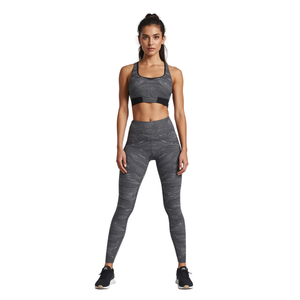 Ensemble de yoga 3 pièces pour femme, dos croisé, en tissu côtelé respirant Spandex/Nylon, taille mi-haute, motifs unis/écossais - Product Image 1
