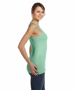Débardeur en tricot vert menthe pour femme, col rond, couleur unie, respirant, style décontracté, longueur normale, 100% coton - Product Image 3