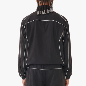 Men's Plus Size 2-Piece <b>Windbreaker</b> Tracksuit Cotton Gym Running Wear White Piping Quick Dry <b>Windbreaker</b> <b>Black</b> Tracksuit Winter - Product Image 2
