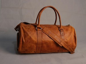 Sac de voyage week-end de luxe personnalisé en cuir véritable 100% couleur marron, pleine fleur, imperméable, portable, unisexe - Product Image 2