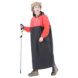 Modern <b>Long</b> Rain Jacket Waterproof Hooded Poncho for Women Orange Grey Outdoor <b>Coat</b> <b>Lightweight</b> Hiking Rainwear New Travel Top - Product Image 2