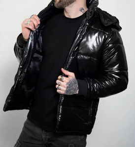 Vestes matelassées à capuche décontractées personnalisées pour hommes/unisexe, de haute qualité, respirantes, à séchage rapide, en polyester/nylon rouge, tendance - Product Image 2