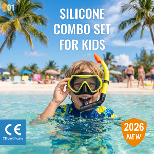 Ensemble de plongée en apnée Aropec Kid en PVC, certifié CE, sans phtalates, masque à 2 lentilles et tuba à embout sec avec sac en filet - OEM/ODM/OBM - Product Image 2