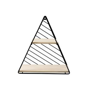 Estante de Pared Estilo Art Deco de Madera y Metal con Recubrimiento de Polvo Negro, Acabado en Madera Marrón Pulida y Toallero para Almacenamiento - Product Image 6