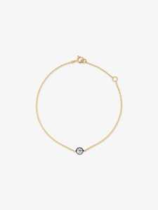 Chain Link <b>Bracelets</b> 14k Solid Gold Black Rhodium Bezel Diamond Solitaire Spring Clasp <b>Stacking</b> 7Inches Chain Layering Jewelry - Product Image 4