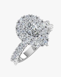 Anillo de Diamantes en Oro Blanco de 14K, Pieza de Joyería Fina para Hombre, con un Brillante Solitario Redondo Central Anclado - Product Image 1