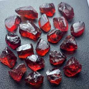 Natural Rhodolite Garnet Rough Gemstone Lot Cutting Grade Pieces Deep <b>Red</b> African Crystal Parcel For Faceting - Product Image 1