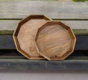 Plateaux de service en bois rustiques minimalistes, multifonctionnels, décoratifs, pour le petit-déjeuner, le service et le rangement, au meilleur prix - Product Image 3