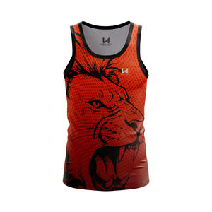 Camiseta sin mangas de punto 100% poliéster con cuello redondo, ecológica, transpirable, de secado rápido, con logo frontal, para gimnasio, entrenamiento deportivo, para hombre. - Product Image 1