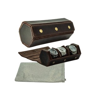 Étui de montre en cuir vintage fait main, pochette de voyage portable pour montre - Boîte de rangement protectrice pour collectionneur de montres à fente unique - Product Image 3
