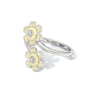 Anillo Abierto Minimalista con Diamante Natural Floral en Plata de Ley 925 |   Joyería Fina Daisy Flower Everyday - Product Image 5