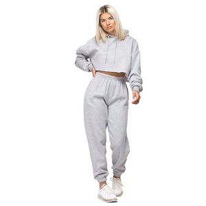 Chándal Deportivo Azul para Mujer, Talla Grande, Poliéster/Algodón, con Capucha, Cierre con Cordón, Manga Larga, Pantalones Acampanados, Logotipo Personalizado - Product Image 5