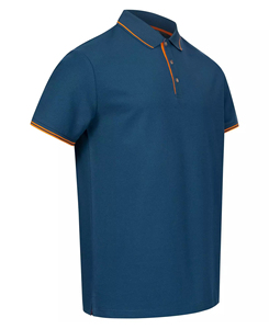 Polo de Piqué de Algodón Azul Sólido de Alto Rendimiento para Hombre, Manga Corta, Diseño Informal Antiarrugas, Precio Económico, MOQ Bajo - Product Image 3