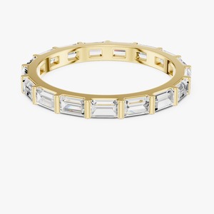 Bague de fiançailles en diamant taille baguette de bonne qualité, bijoux de mariée pour femme, idéale pour demande en mariage ou anniversaire, disponible à la vente - Product Image 2