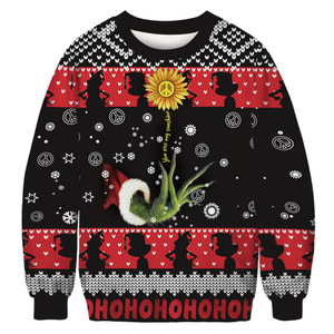Sudadera unisex de forro polar con cuello redondo y estampado de letras de invierno, estilo feo navideño, para uso diario. - Product Image 3