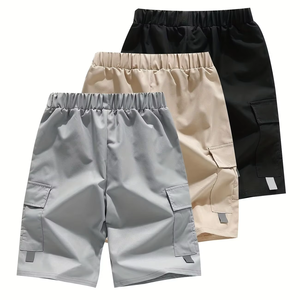Pantalones Cortos de Tela de Sarga de Poliéster y Algodón al por Mayor, Pantalones Cortos de Playa para Niños, Ropa de Verano para Niños, Pantalones Cortos Tejidos de Secado Rápido, Perfectos para Actividades al Aire Libre - Product Image 2
