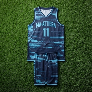 Ma-Attiera Ensemble Maillot et Short de Basketball pour Homme, Impression par Sublimation, Polyester Respirant, Tenue d'Équipe, Taille Adulte - Product Image 6