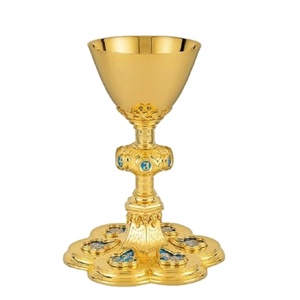 Calices tendance en laiton pour églises, couleur argent et or, également personnalisables avec gravure, faits à la main et de haute qualité. - Product Image 1