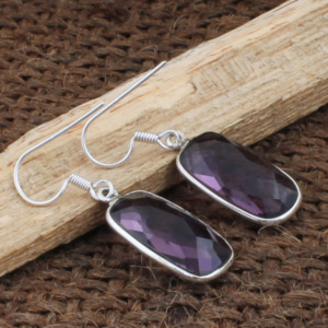 Pendientes de Cuarzo Amatista, Plata de Ley 925, Joyería Fina Hecha a Mano para Mujer, Regalo de Aniversario, Venta al por Mayor - Product Image 2