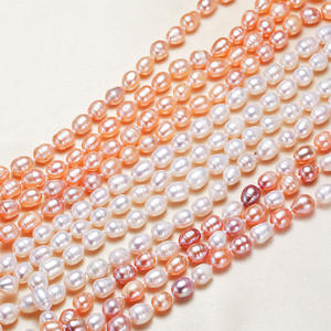 สร้อยคอไข่มุกน้ำจืดรูปทรงข้าวสารแบบสองชั้น พร้อมจี้โซ่ยาวสำหรับเด็กผู้หญิง ขายส่ง - Product Image 3