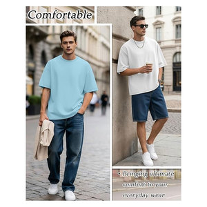 Camisetas Extra Grandes para Hombre, Holgadas, de Manga Corta, Cuello Redondo, Básicas, Casuales, de Verano, Estilo Urbano, Cómodas para el Día a Día - Product Image 2