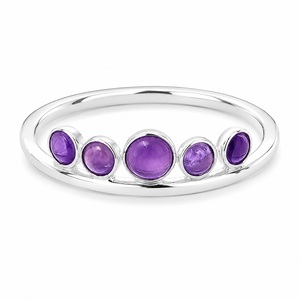 Bague Couronne en Améthyste Naturelle, Argent Sterling 925, Faite à la Main, Style Bohème Délicat, Bague Minimaliste, Pierre de Naissance de Février, Bijou en Pierre Précieuse, Cadeau - Product Image 1