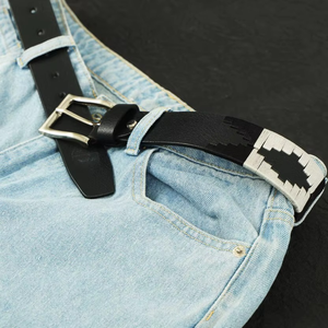 Cinturón de Cuero Genuino de Alta Calidad para Hombre, Longitud Personalizada, Hebilla de Latón Cosida a Mano, Diseño Moderno y Logotipo Personalizado - Product Image 5
